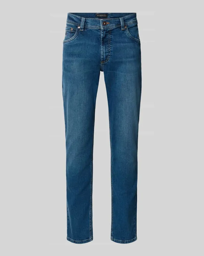 Bugatti Regular Fit Jeans mit Eingrifftaschen Dunkelblau
