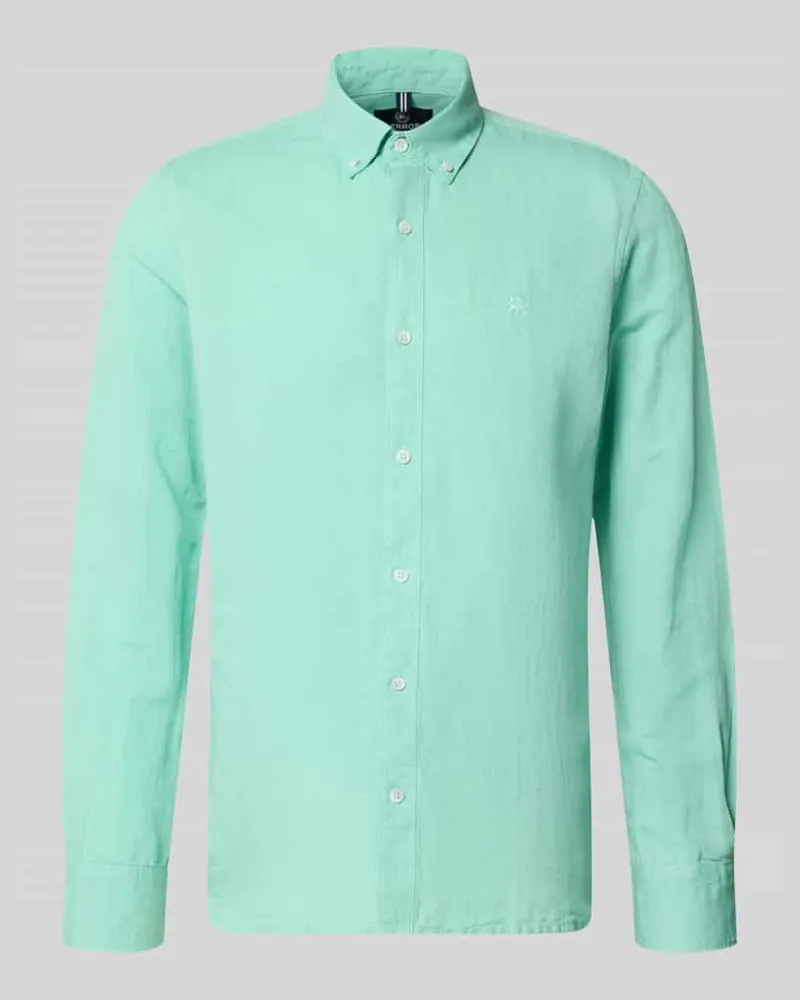 Lerros Regular Fit Freizeithemd aus Leinen-Baumwoll-Mix Mint