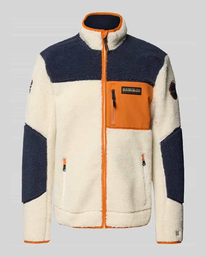 Napapijri Fleecejacke mit Reißverschlusstaschen Modell 'YUPIK Offwhite