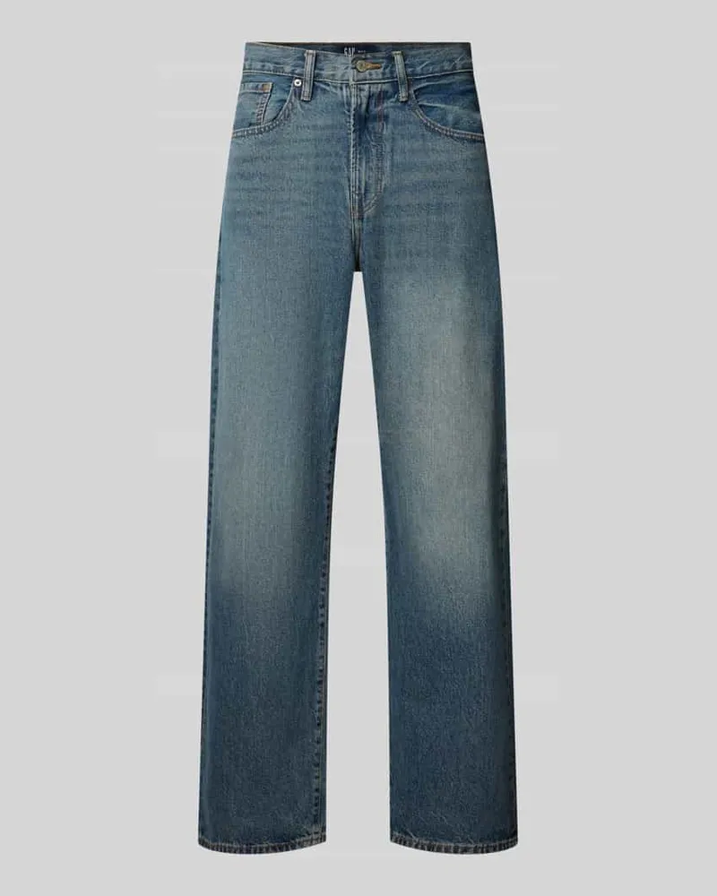 GAP Regular Fit Jeans mit Used Waschung Blau