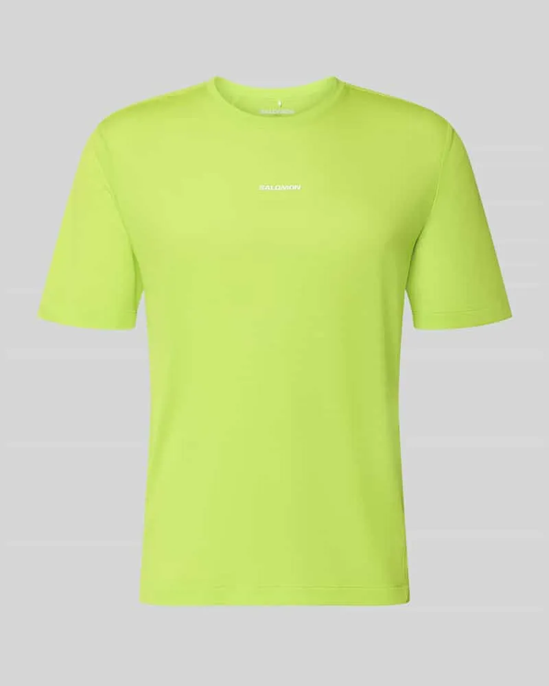 Salomon Funktionsshirt mit Rundhalsausschnitt und Logo Neon