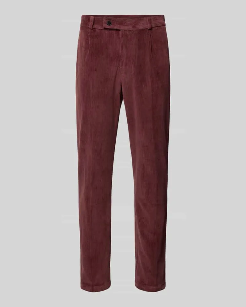 Zuitable Slim Fit Hose aus Baumwoll-Mix in Cord-Optik Modell 'Cliffer Bordeaux