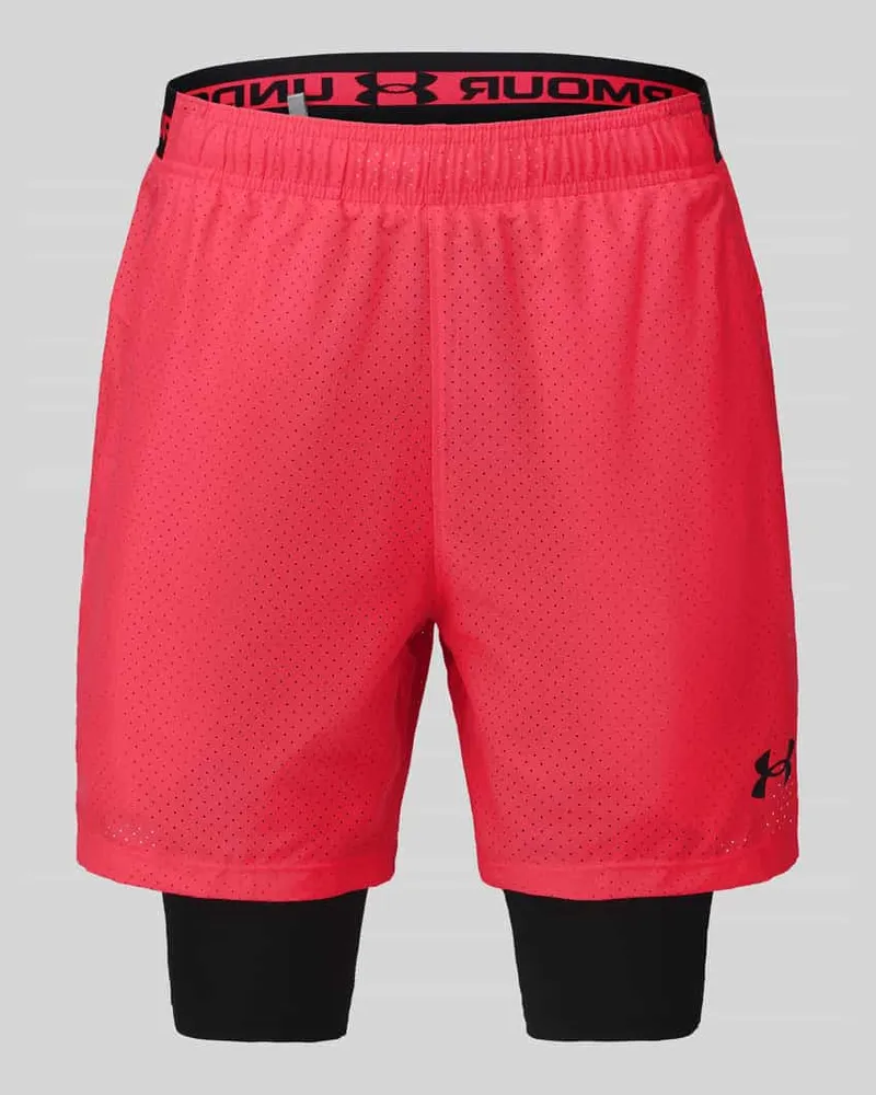 Under Armour Relaxed Fit Sportshorts im Double-Layer-Look Rot
