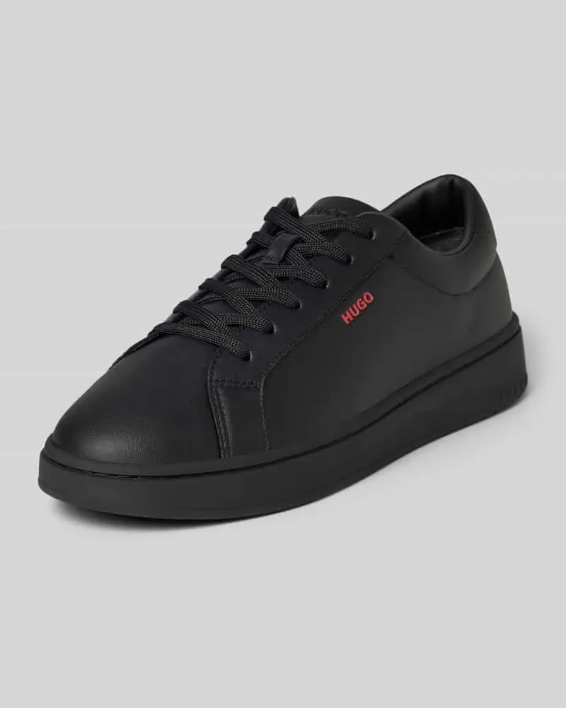 HUGO BOSS Low Top Sneaker mit Label-Prägung Modell 'NESTON_TENN_PU Black