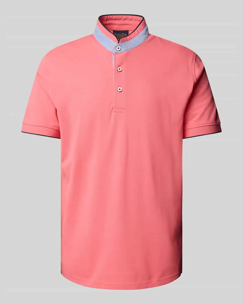 Christian Berg Regular Fit Poloshirt mit Stehkragen Fuchsia