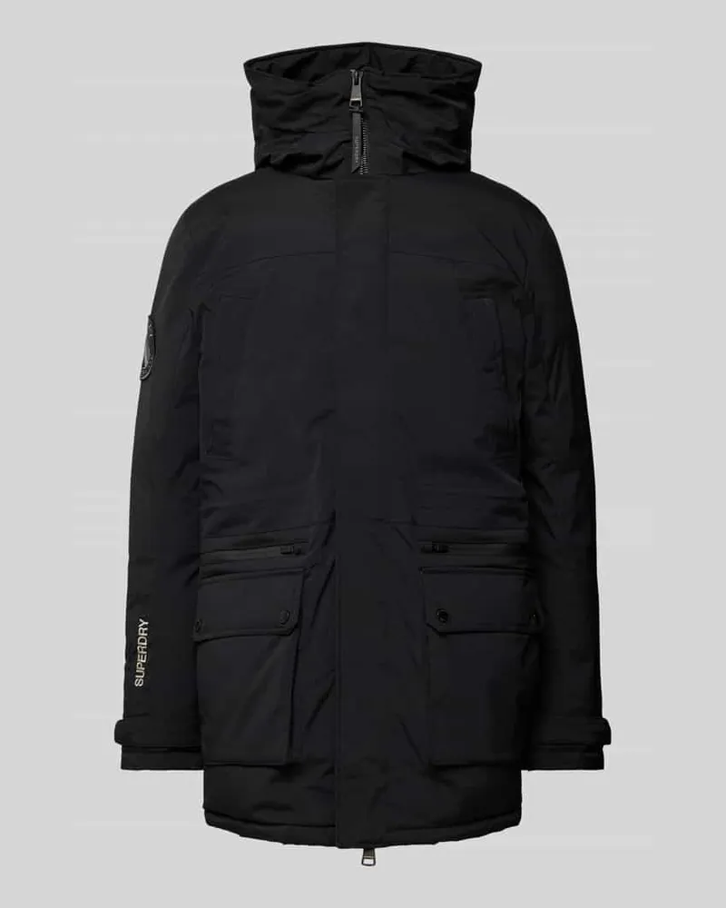 Superdry. Parka mit Stehkragen Black