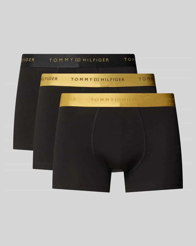Tommy Hilfiger Trunks mit Metallic-Bund im 3er-Pack Black