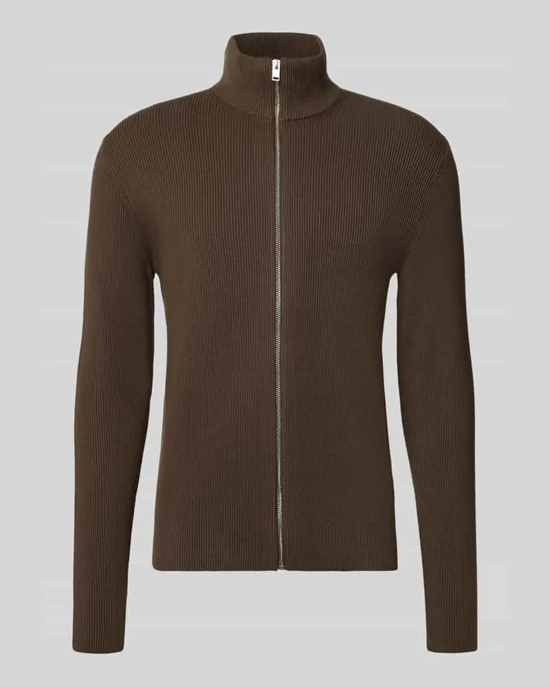 Lindbergh Strickjacke mit Reißverschluss Schoko