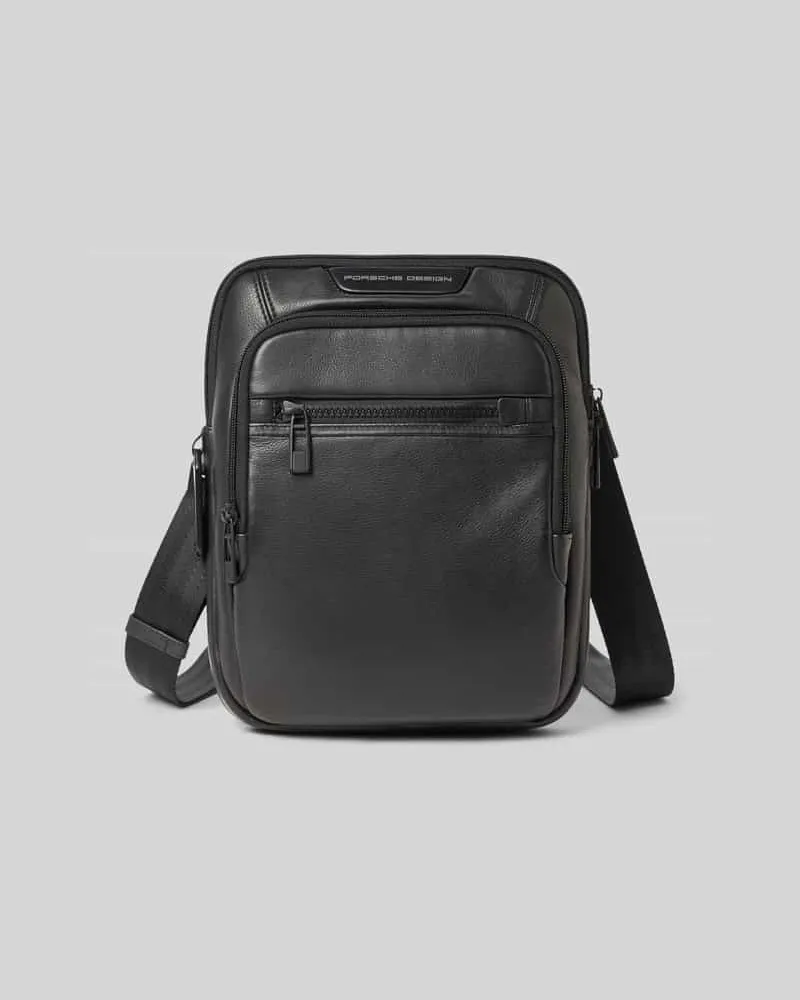 Porsche Design Umhängetasche aus Leder mit Label-Detail Black