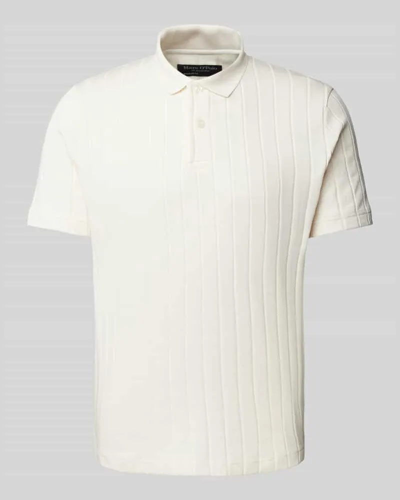 Marc O'Polo Regular Fit Poloshirt aus Baumwoll-Mix-Jersey mit breiter Rippstruktur 