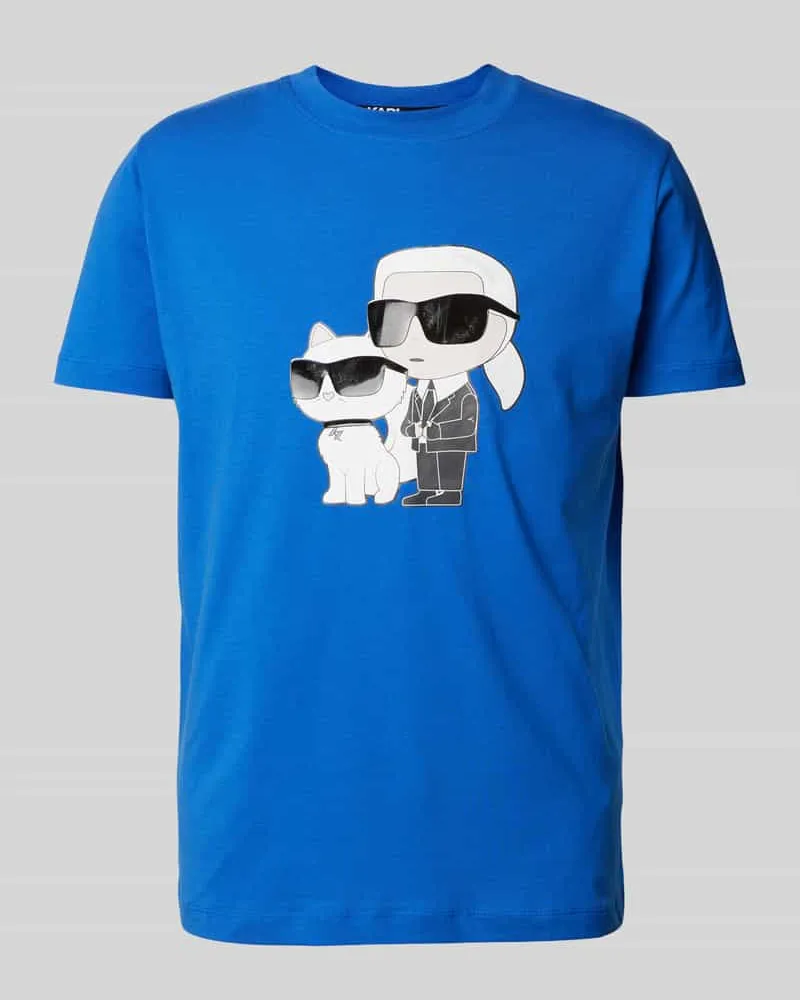 Karl Lagerfeld T-Shirt mit Motiv- und Label-Print 