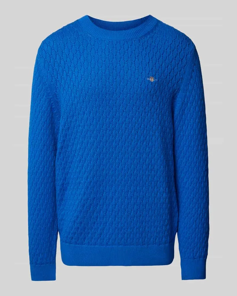 Gant Strickpullover mit Label-Stitching Royal