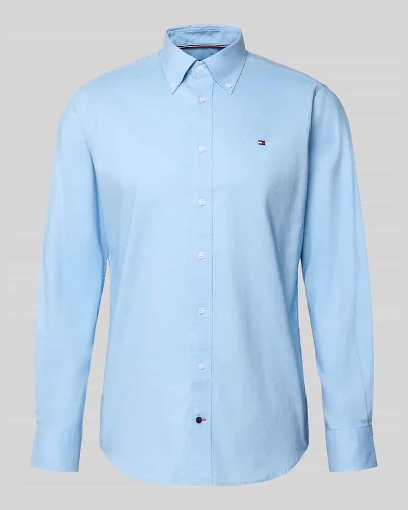 Tommy Hilfiger Regular Fit Businesshemd aus reiner Baumwolle Bleu