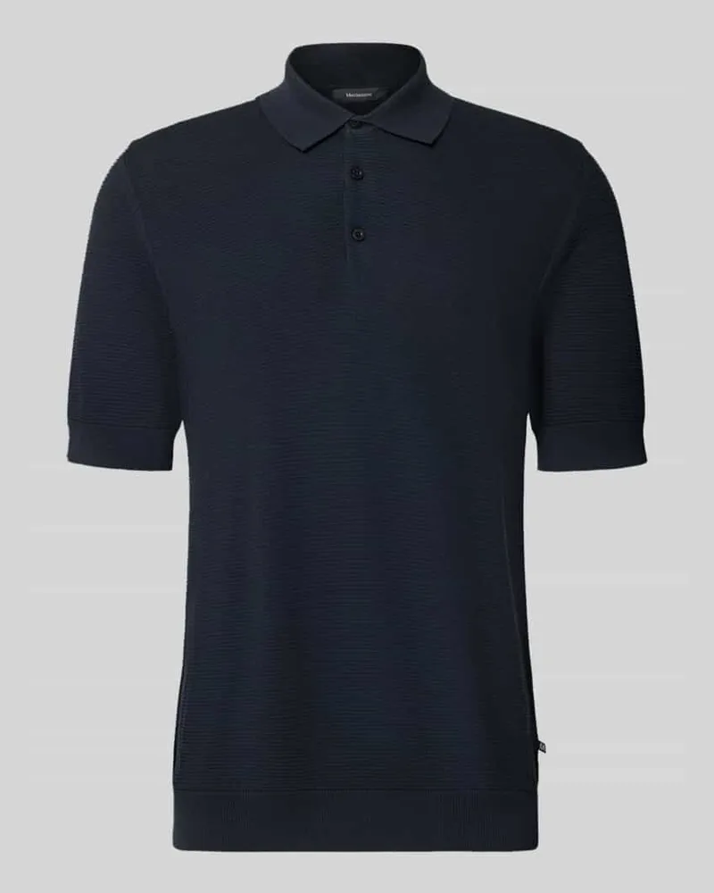 Matinique Slim Fit Poloshirt aus Baumwoll-Mix in Strick-Optik Marine