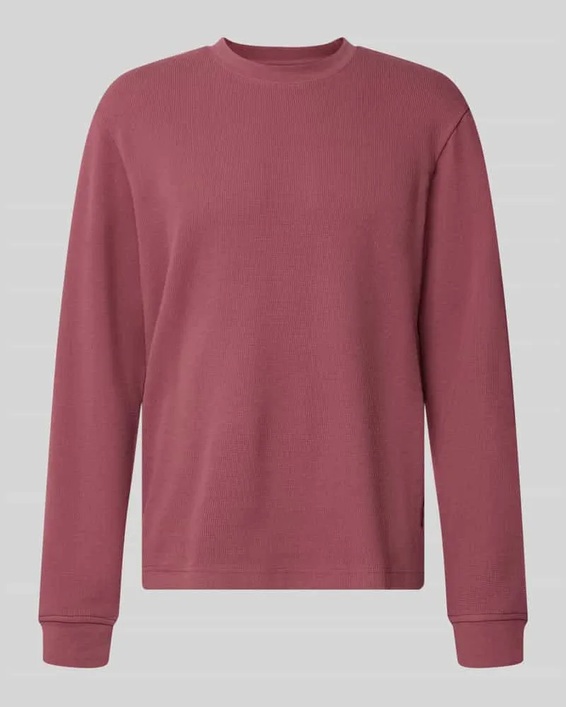 HUGO BOSS Regular Fit Langarmshirt aus Baumwoll-Mix Modell 'WE-TEMPEST Bordeaux