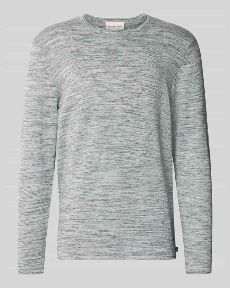 Tom Tailor Regular Fit Strickpullover aus Baumwoll-Mix Modell Space dye Marine