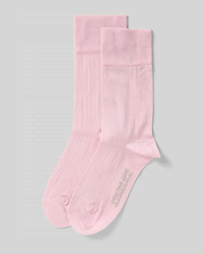 Christian Berg Socken mit Label-Print im 2er-Pack Hellrosa