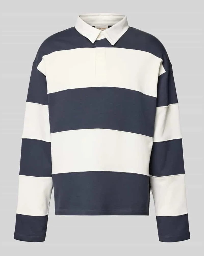 Jack & Jones Sweatshirt mit Polokragen Modell 'UPSTATE Marine