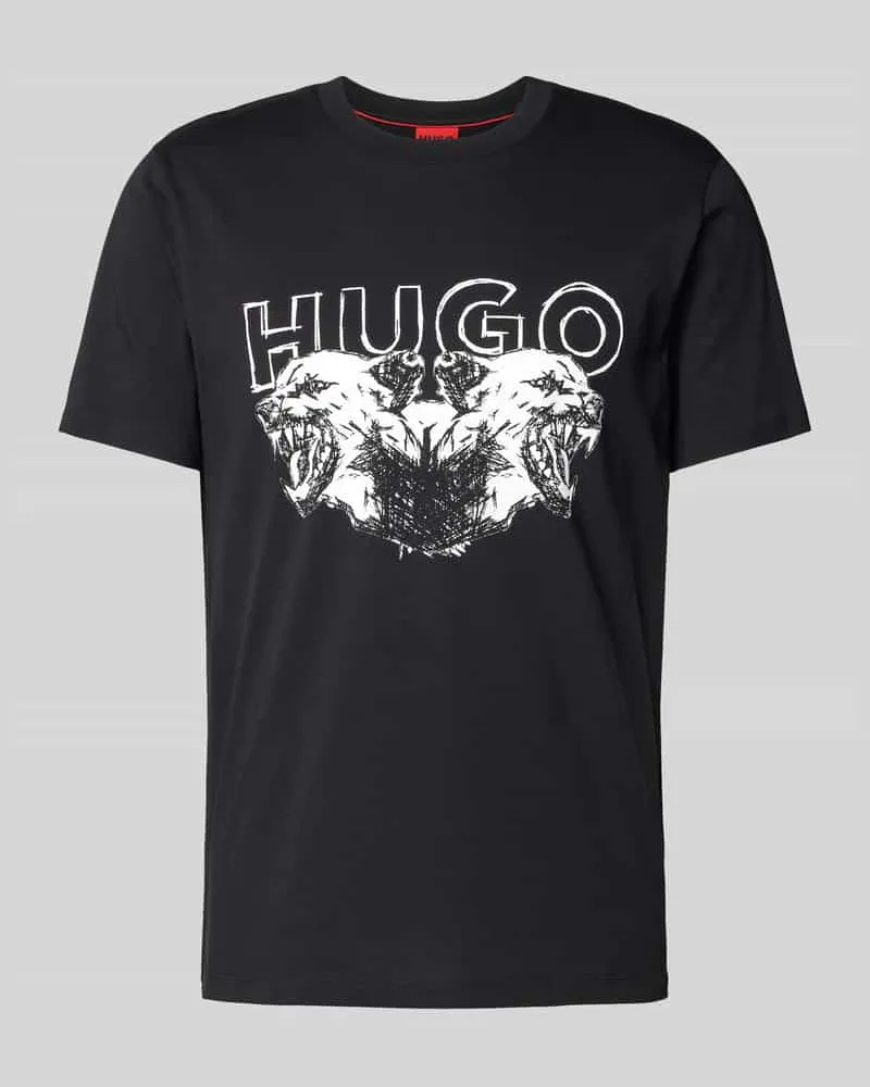 HUGO BOSS T-Shirt mit Label- und Motiv-Print Modell 'Durro 