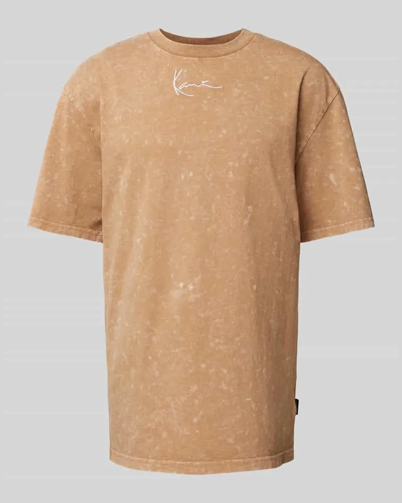 Karl Kani T-Shirt mit Label-Stitching Sand