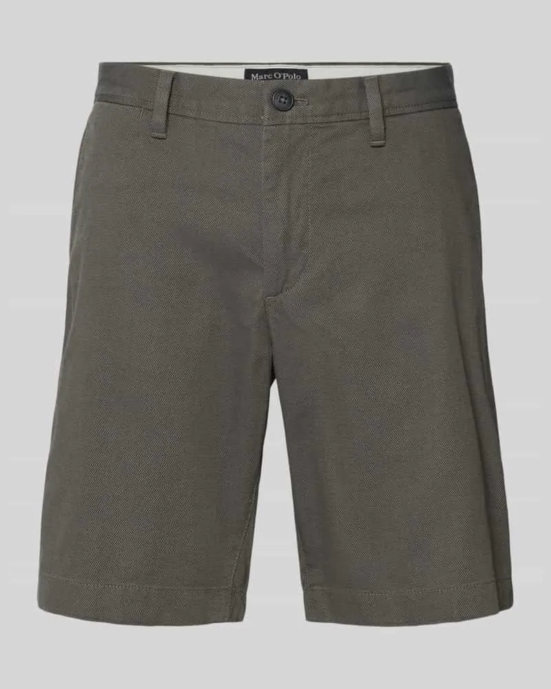 Marc O'Polo Slim Fit Shorts aus Baumwoll-Mix Modell 'SALO Dunkelgrau