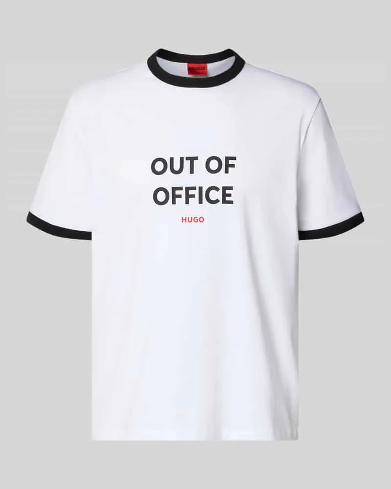 HUGO BOSS Regular Fit T-Shirt aus reiner Baumwolle Modell 'DOFFICE Weiss