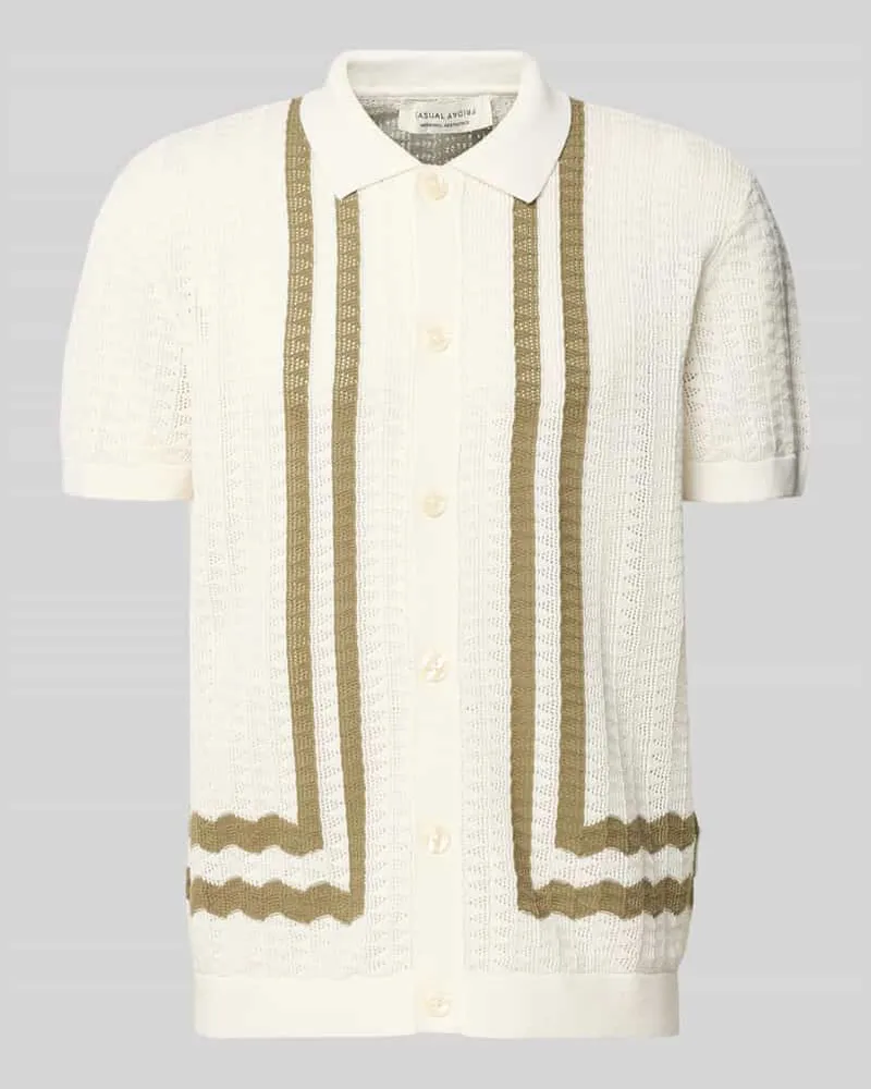 Casual Friday Regular Fit Strick-Poloshirt Modell 'HOLLA Weiss