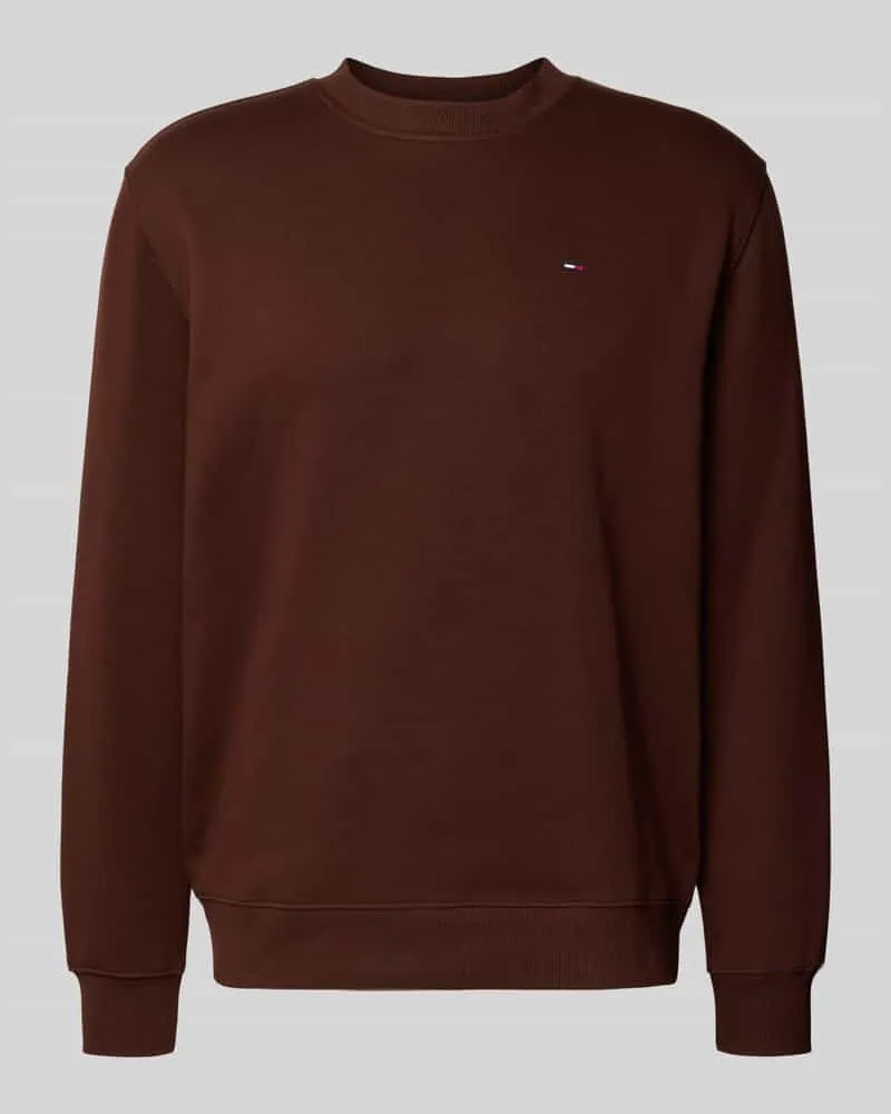 Tommy Hilfiger Regular Fit Sweatshirt aus Baumwoll-Mix Dunkelbraun