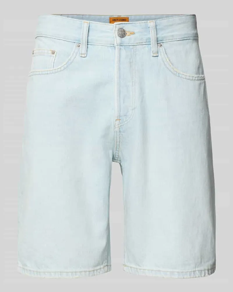 Only & Sons Regular Fit Jeansshorts aus reiner Baumwolle Modell 'EDGE Hellblau