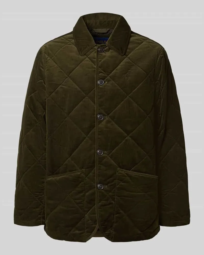 Ralph Lauren Regular Fit Cordjacke mit Umlegekragen Oliv
