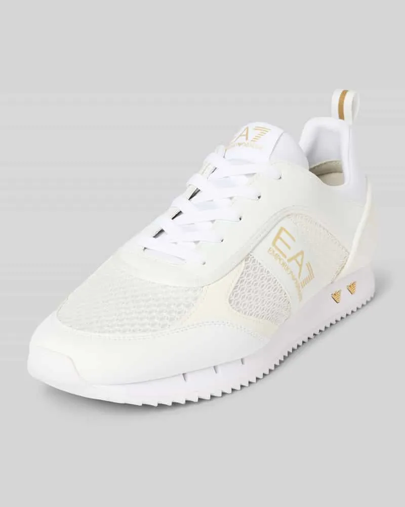 EA7 Sneaker mit Label-Details Modell 'BLACK AND WHITE Weiss