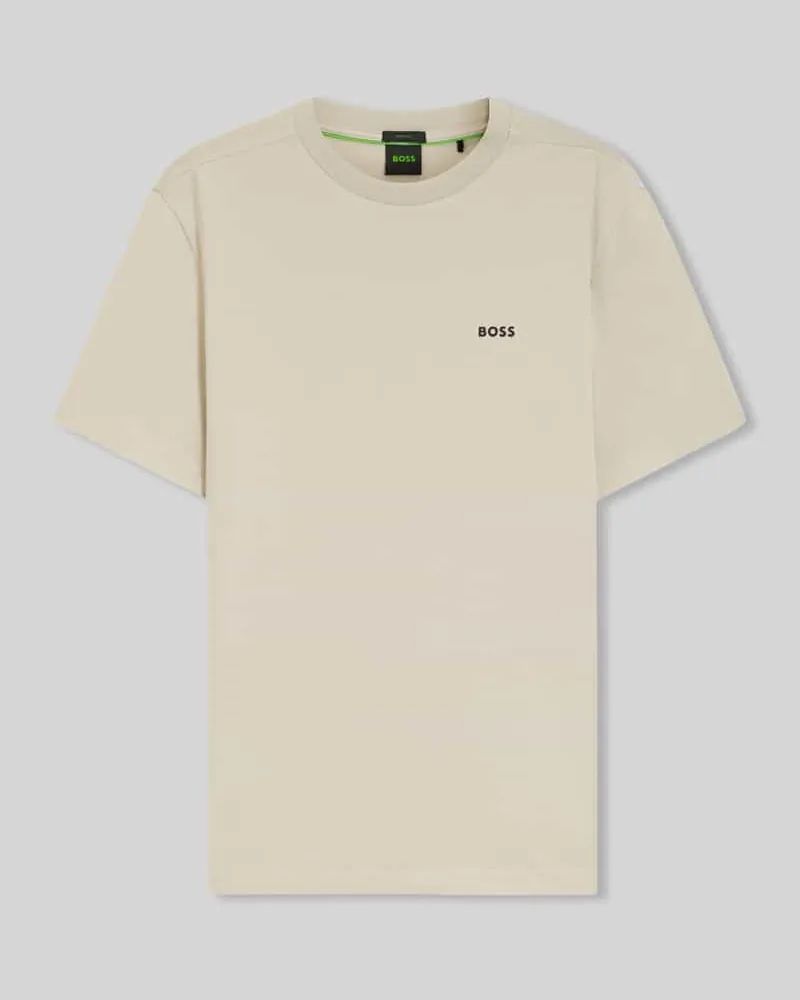 HUGO BOSS Regular Fit T-Shirt aus Baumwoll-Mix Beige