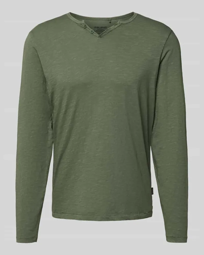 Blend Longsleeve mit kurzer Knopfleiste Modell 'IVALDE Dunkelgruen