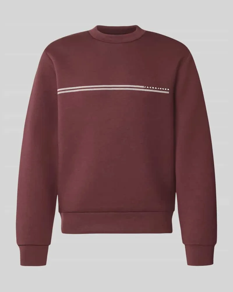 Jack & Jones Relaxed Fit Sweatshirt mit Viskose-Anteil Modell 'Fusion Bordeaux