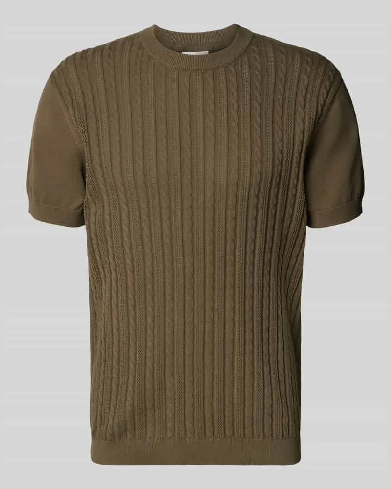 Lindbergh T-Shirt in Strick-Optik mit Zopfmuster 