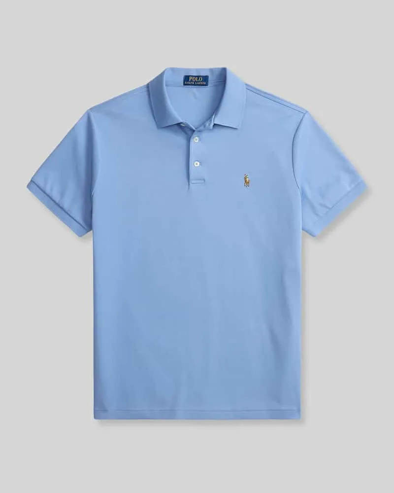 Ralph Lauren Regular Fit Poloshirt aus reiner Baumwolle Hellblau