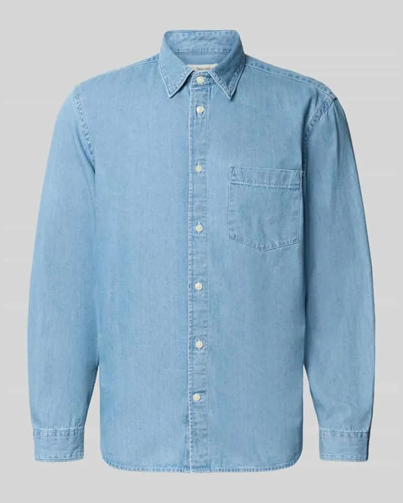 Selected Regular Fit Freizeithemd aus reiner Baumwolle Modell 'REGCARLO Hellblau