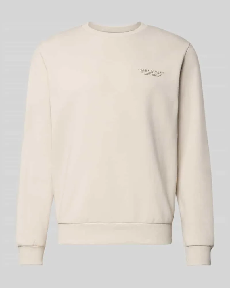 Jack & Jones Sweatshirt mit Label-Print Beige