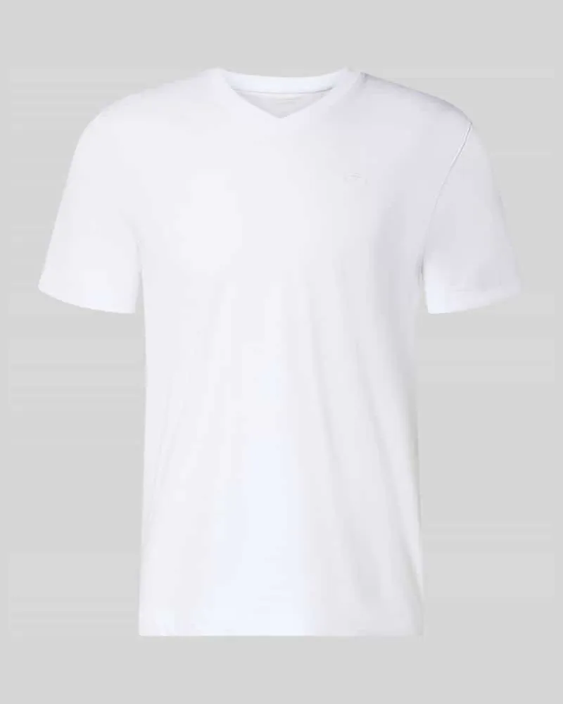 Tom Tailor Regular Fit T-Shirt aus reiner Baumwolle Weiss