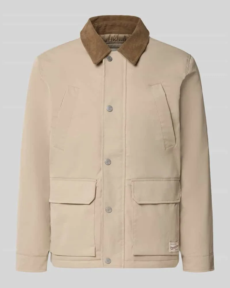 Jack & Jones Regular Fit Jacke in Stepp-Optik Beige