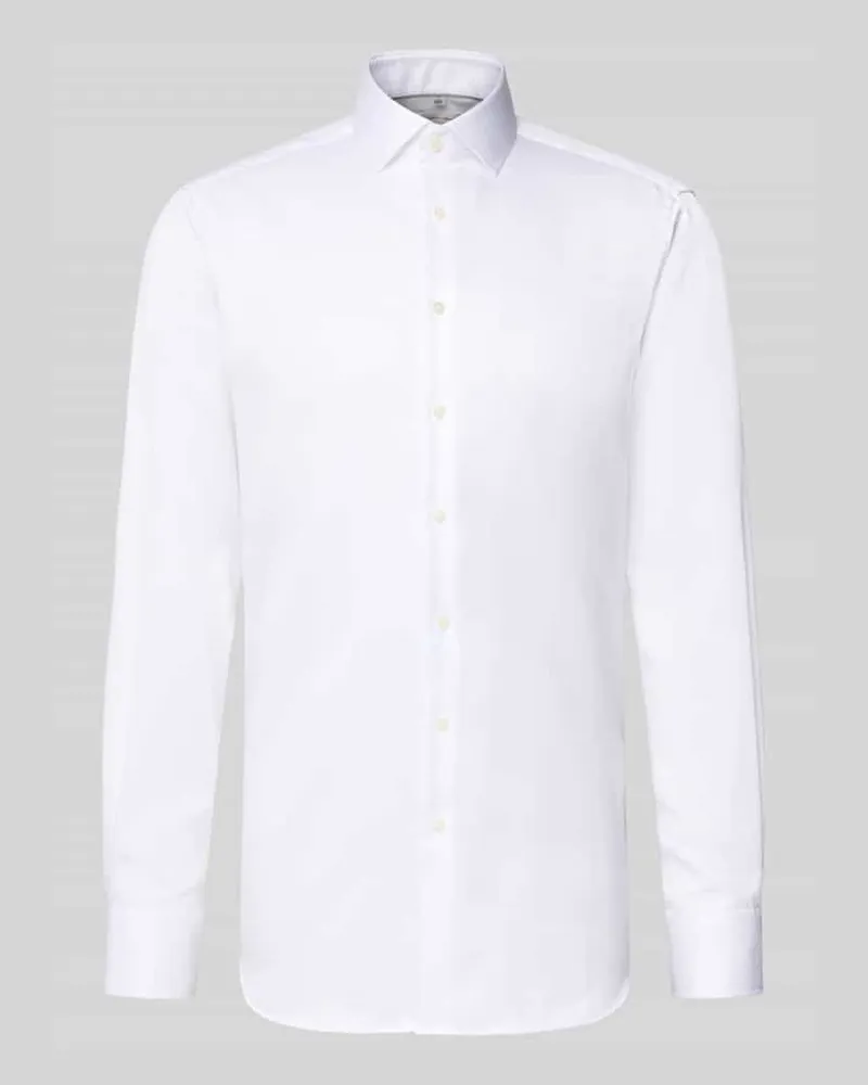 Christian Berg Regular Fit Businesshemd Extralang mit Haikragen Weiss