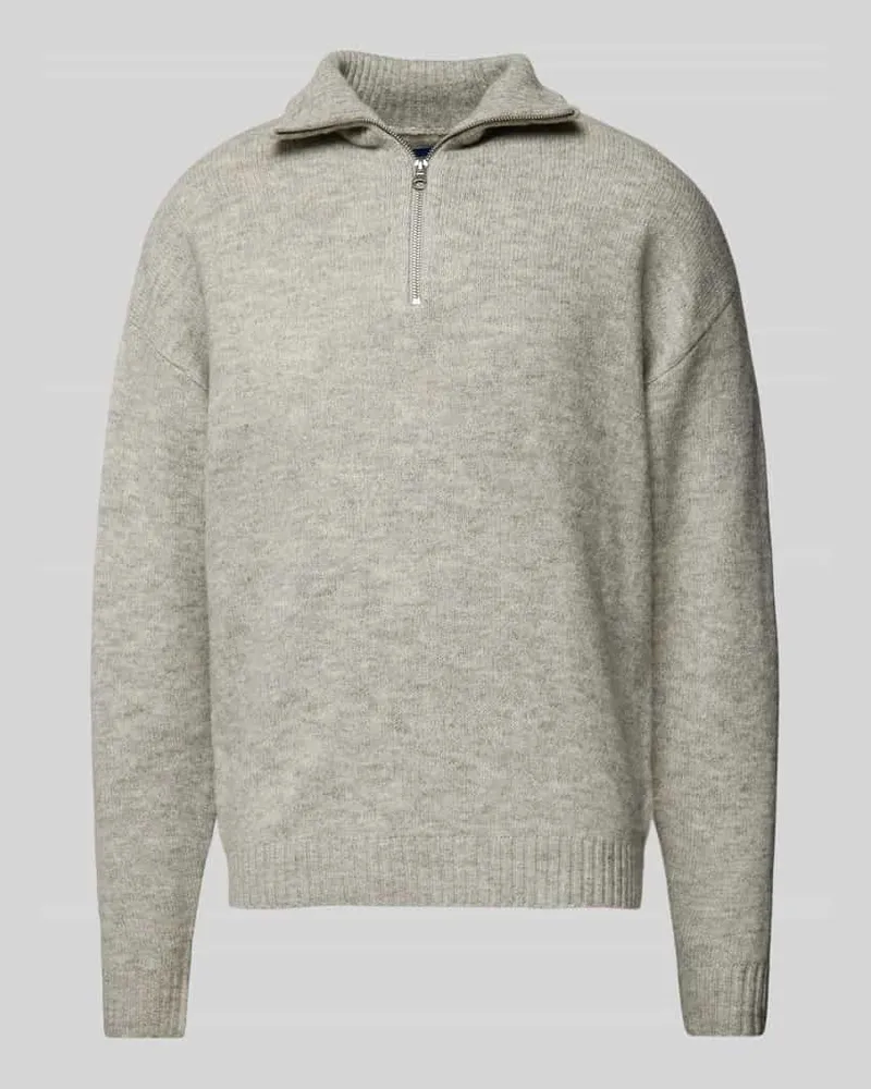 Jack & Jones Troyer mit gerippten Abschlüssen Modell 'OLLIE Hellgrau