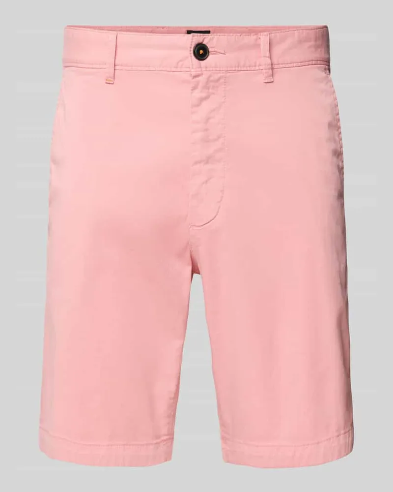 HUGO BOSS Slim Fit Chino-Shorts mit Gürtelschlaufen Pink