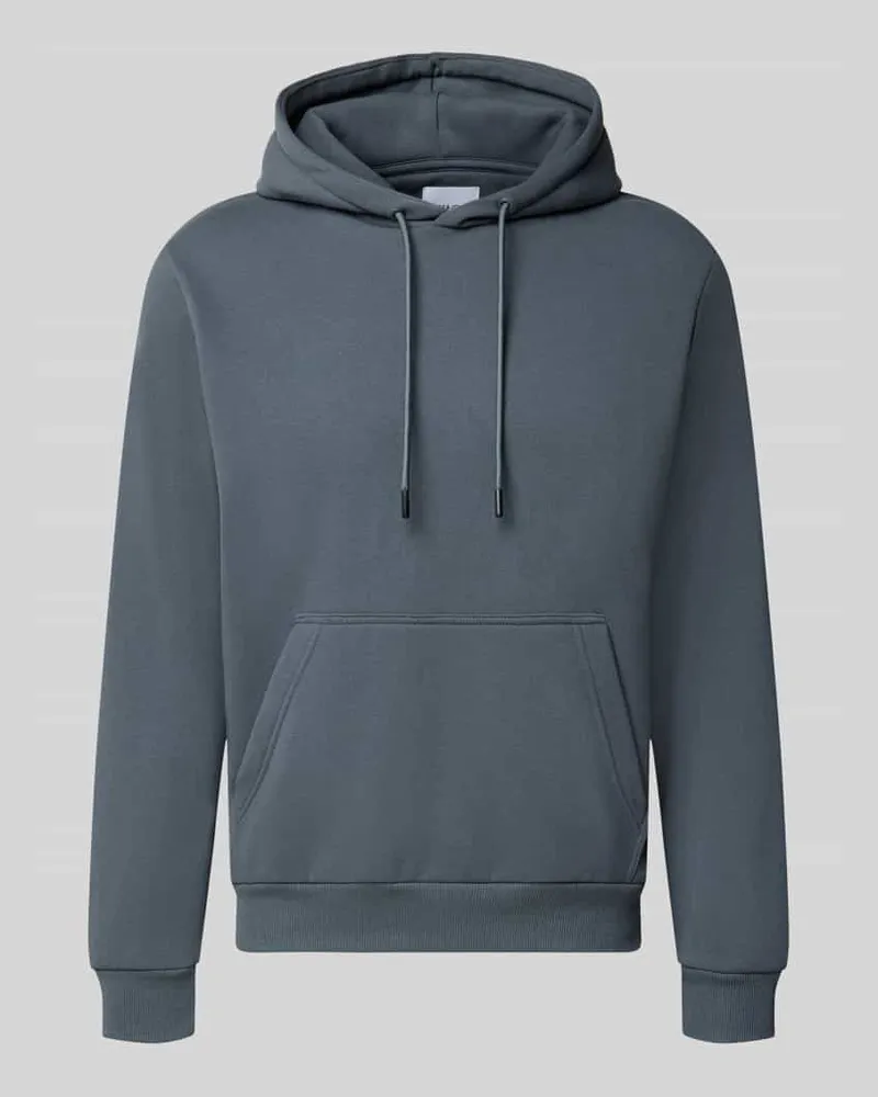 Jack & Jones Hoodie mit Känguru-Tasche Modell 'BRADLEY Mittelgrau