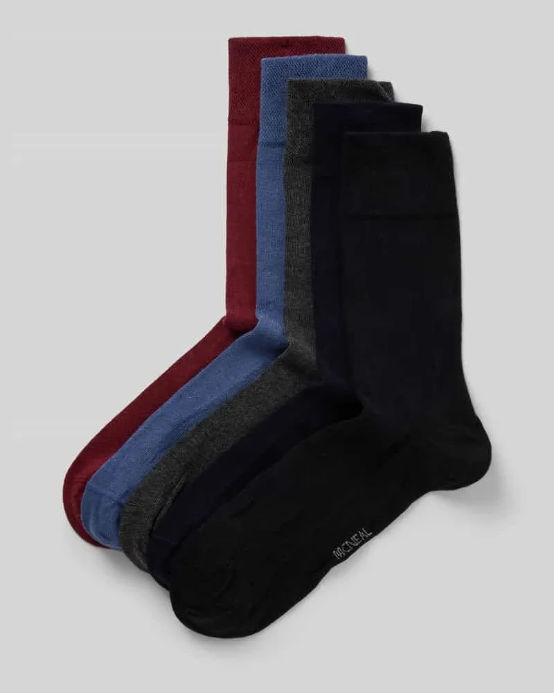 McNeal Socken mit elastischem Rippenbündchen im 5er-Pack Dunkelrot