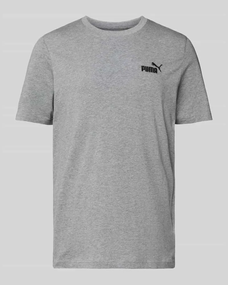 Puma T-Shirt mit Label-Stitching Mittelgrau
