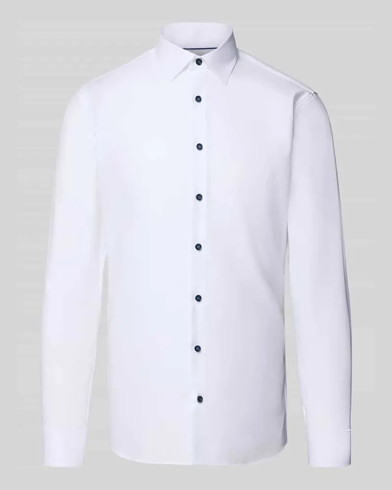 Olymp Super Slim Fit Business-Hemd mit Kentkragen Weiss