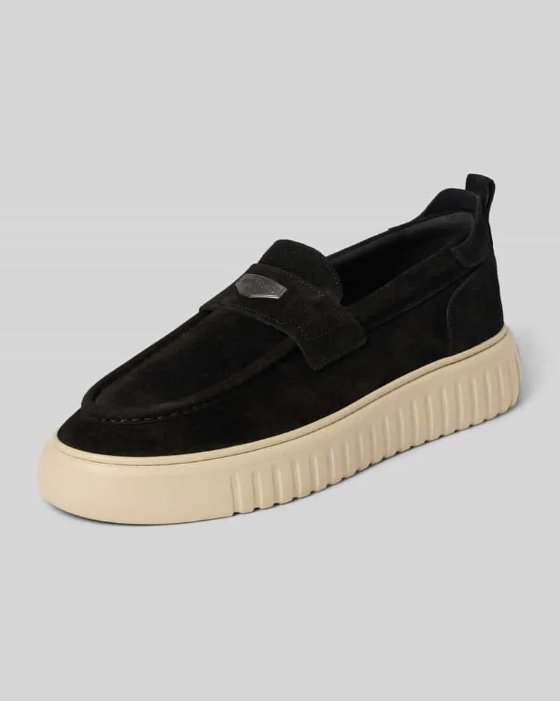 Antony Morato Loafers aus Leder mit Label-Applikation Modell 'PARROT Black
