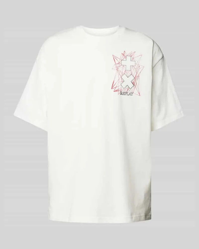 Replay T-Shirt mit Label-Print Modell 'Martin Garrix Offwhite