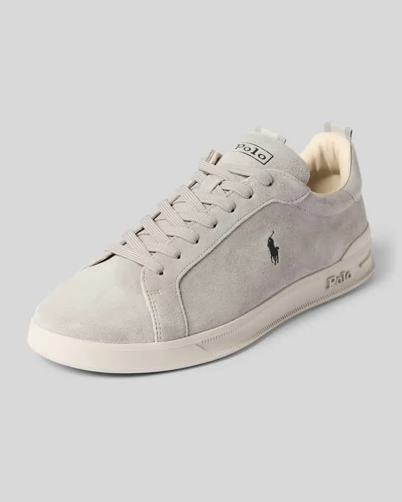 Ralph Lauren Sneaker aus Leder-Mix Hellgrau